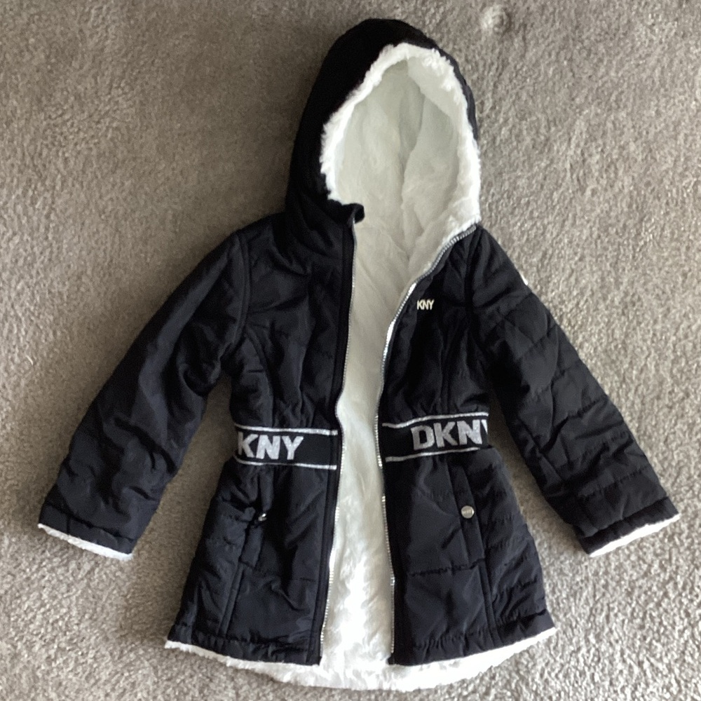 DKNY Black and White Kids Puffer Coat - NEW